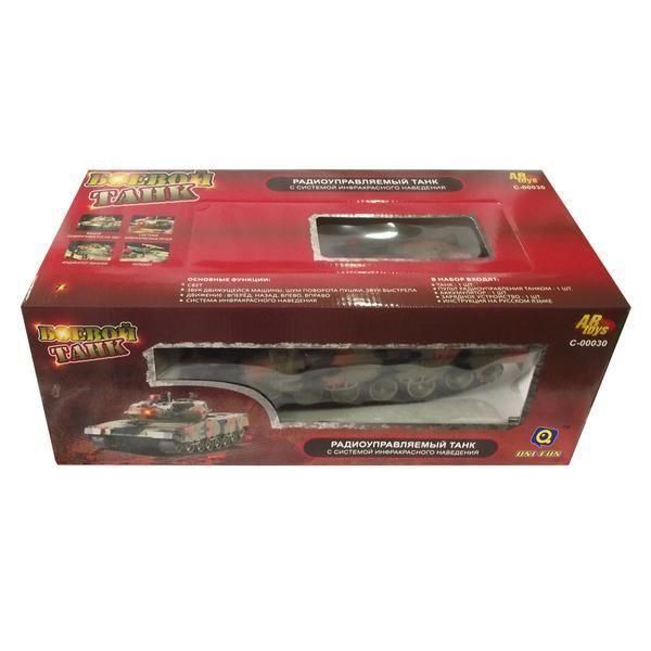 Abtoys C-00030 Танк р/у с инфракрасным наведением, со звуком и светом, с аккумулятором и зарядным устройством