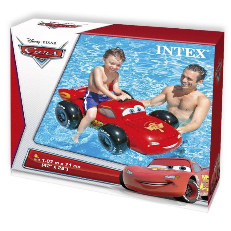 Intex 58576 Машинка для плавания надувная Тачки, с 3-х лет, 107х71 см