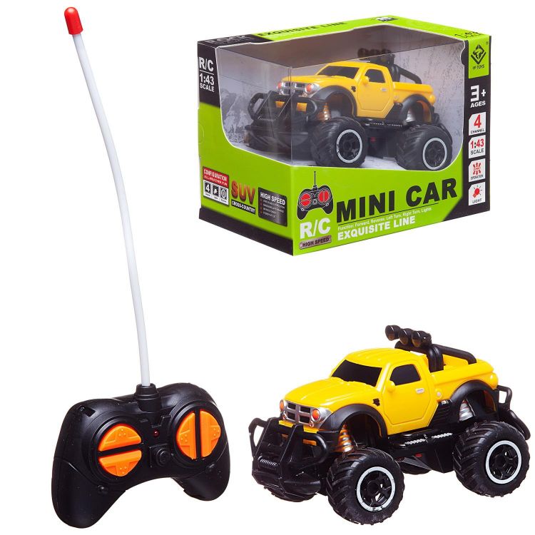 Junfa 6146B/желтая Машина Junfa Монстр р/у, масштаб 1:43, световые эффекты, 16х11,5х10 см, желтая