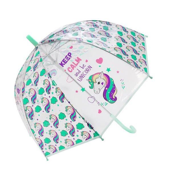 Mary Poppins 53738 Зонт детский прозрачный Единорог, купол, 48см, полуавтомат