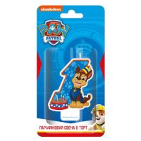 ND Play 292831 Свеча для торта ND Play Щенячий патруль, цифра 1 с героем, парафиновая, в блистере