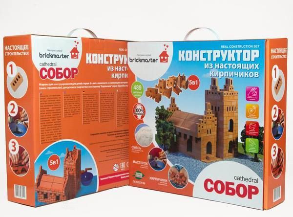 Конструктор "СОБОР" из настоящих кирпичиков (488 деталей)