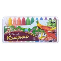 Мелки восковые "Три в одном",набор 12 цв., пластиковая коробка