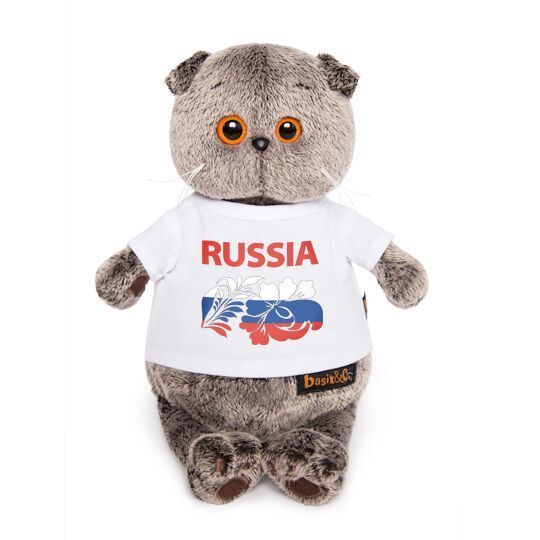 BUDI BASA Ks19-099 Басик в футболке с принтом "Россия", 19 см