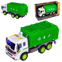 ABtoys (АБтойс) C-00456 Машинка инерционная ABtoys Мусоровоз со звуковыми и световыми эффектами 1:16, 32.5x12x19 см