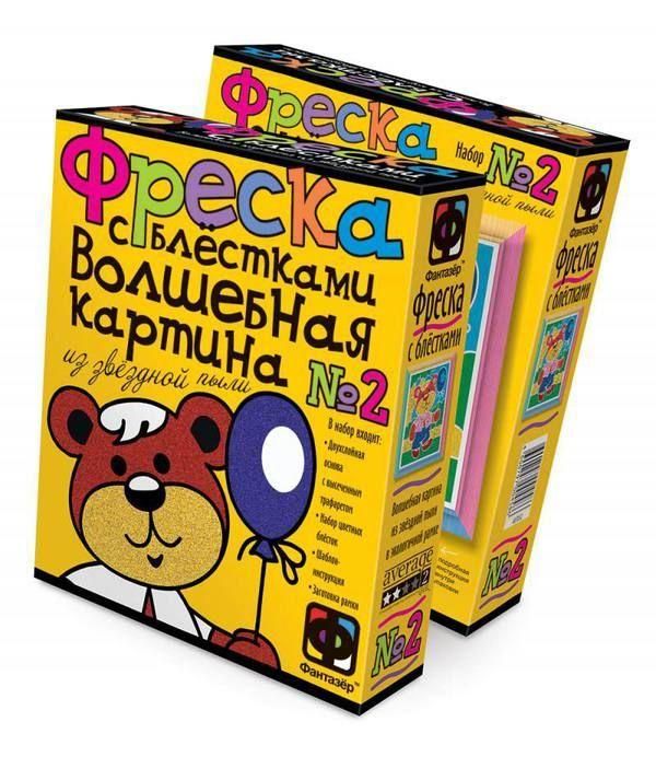 Фреска с блестками Медвежонок Набор для творчества.