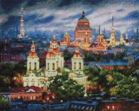 Белоснежка 502-ST-S Набор для творчества Белоснежка алмазная мозайка на раме "Все краски вечера. Санкт-Петербург" 40*50 см