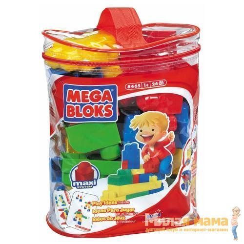 Mega Bloks Конструктор Сумочка с деталями Maxi (24 штуки, основные цвета)