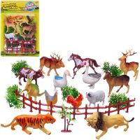 ABtoys (АБтойс) PT-01290/дикие Игровой набор ABtoys Юный натуралист Фигурки диких и домашних животных с игровыми предметами