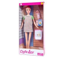 DEFA 8357d Кукла Defa с аксессуарами (ребенок, 2 баночки со средствами для купания, полотенце), 3 вида в ассорт., 15x5.5x32cm
