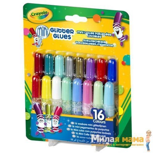 Crayola 69-4200 Клей блестящий 16 мини-тюбиков