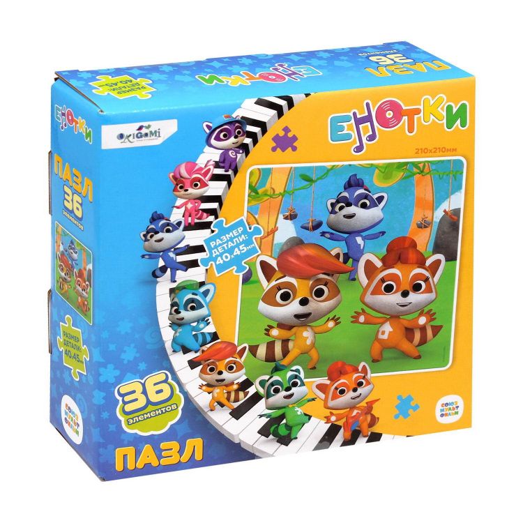 ORIGAMI 06884 Пазл ORIGAMI Енотки Танцы, танцы 36 элементов