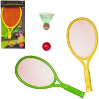 ABtoys (АБтойс) S-00197 Спортивная игра ABtoys Бадминтон и теннис 2в1 в комплекте 2 ракетки, мяч и воланчик