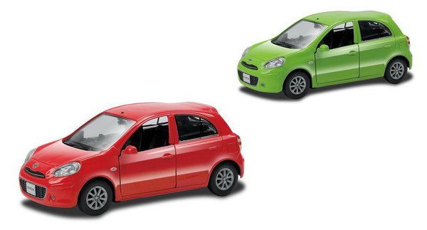 RMZ City 554011 Машинка металлическая Nissan March, 1:32, цвет красный/зеленый