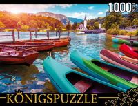 Konigspuzzle ГИК1000-6522 Пазл Лодки на горном озере, 1000 элементов