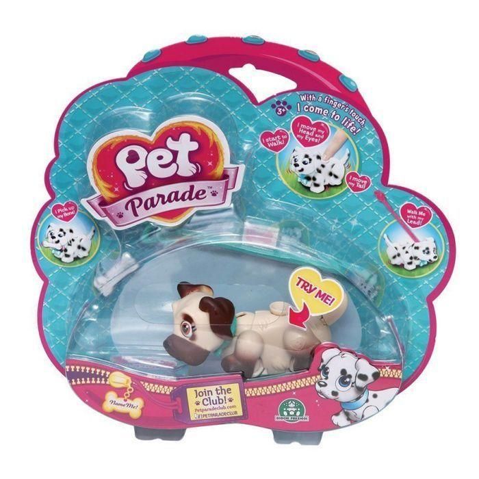 Pet Club Parade 18547 Пет Клаб Парад Фигурка собачки Мопс с косточкой и поводком