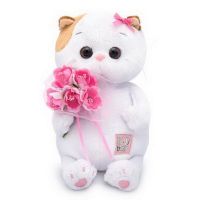 BUDI BASA LB-028 Мягкая игрушка Кошечка Ли-Ли BABY с букетом, 20 см