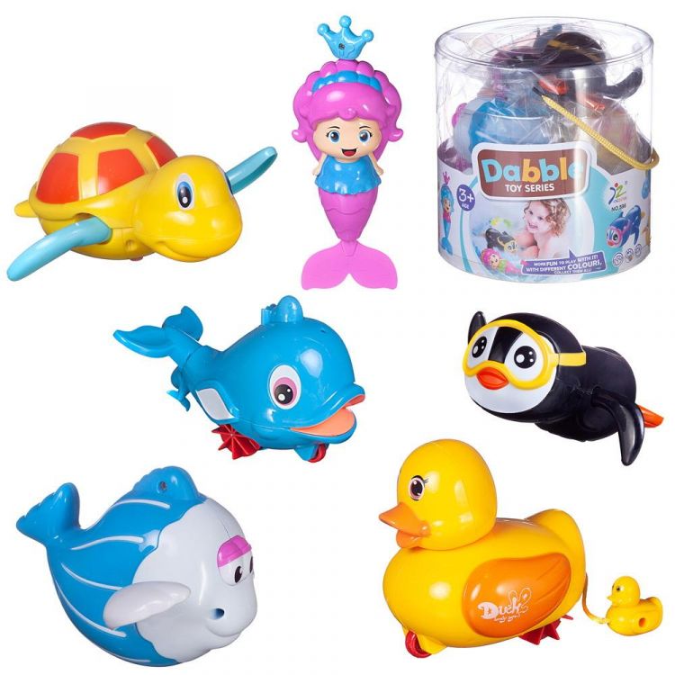 Junfa WE-B1845 Игровой набор Junfa заводные игрушки для ванной 6 фигурок в тубе