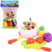 ABtoys (АБтойс) PT-01327 Помогаю Маме. Торт и фрукты для резки, 26 предметов, в пакете