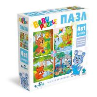 ORIGAMI 04893 Пазл 4в1  Для мальчиков. 4-6-9-12 эл.+магнит