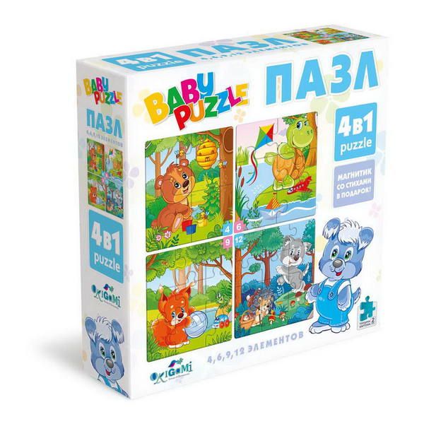 ORIGAMI 04893 Пазл 4в1 Для мальчиков. 4-6-9-12 эл.+магнит ORIGAMI 04893 Пазл 4в1 Для мальчиков. 4-6-9-12 эл.+магнит