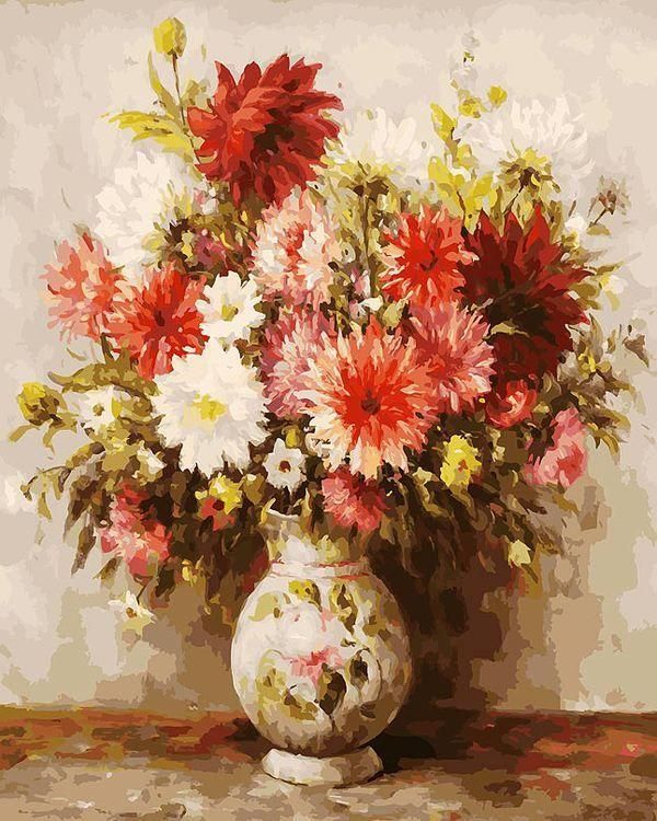 Раскраски по номерам Георгины, 50*40 см