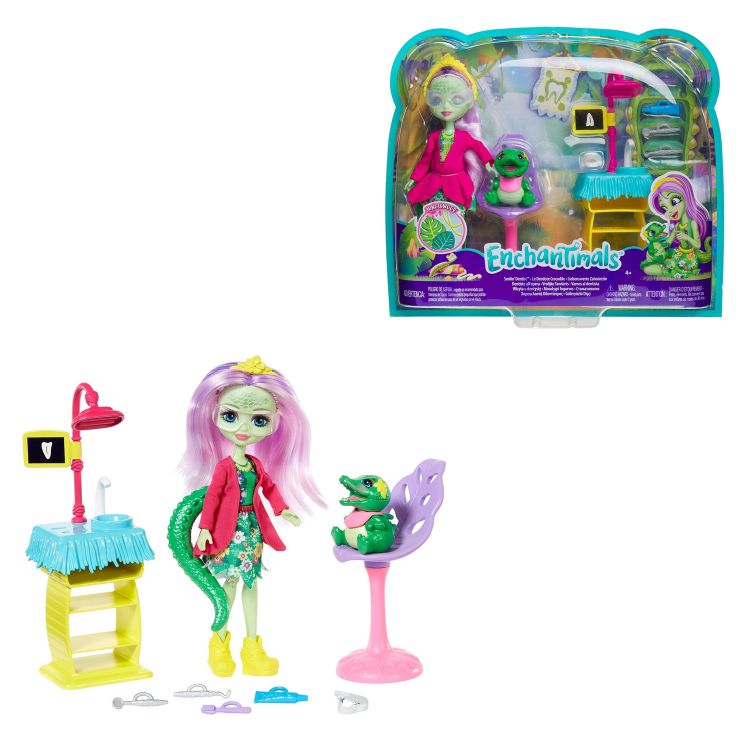 Mattel GFN55 Энчантималс Игровой набор Стоматология Энди Аллигатор