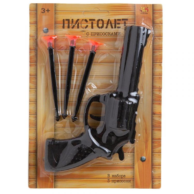 ABtoys (АБтойс) PT-01343 Пистолет ABtoys с 3 пулями на присосках), на блистере