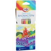 Гамма 180319-09 Фломастеры Гамма Классические 6 цветов смываемые