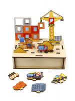 Woodlandtoys 151104 Настольная игра Woodlandtoys Панорама. Стройка 16*10*4,5 см