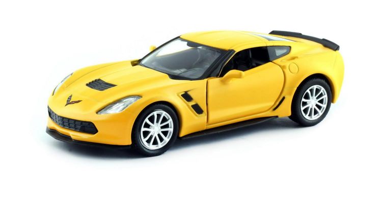 Uni-Fortune 554039M(C) Машина металлическая RMZ City 1:32 Chevrolet Corvette Grand Sport, желтый матовый цвет, двери открываются