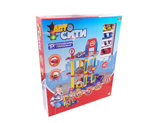 ABtoys PT-01019 Парковка 3-х уровневая с лифтом, в наборе с машинками и аксессуарами