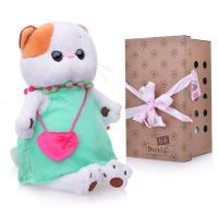 BUDI BASA LK24-005 Мягкая игрушка Кошечка Ли-Ли в мятном платье с розовой сумочкой, 24 см