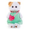 BUDI BASA LK24-005 Мягкая игрушка Кошечка Ли-Ли в мятном платье с розовой сумочкой, 24 см