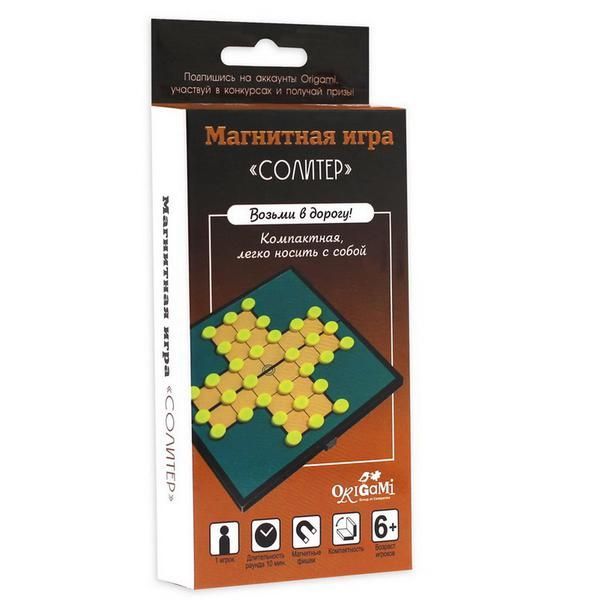 ORIGAMI 05323 Игра настольная, магнитная.Солитер. 33 предмета ORIGAMI 05323 Игра настольная, магнитная.Солитер. 33 предмета