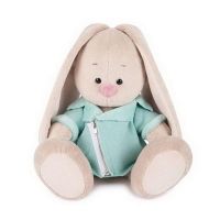 BUDI BASA SidS-208 Мягкая игрушка Зайка Ми в голубой меховой курточке, 18 см