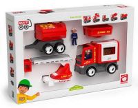 EFKO 27314 Игровой набор MultiGo Спецтехника: пожарная машина с 2 фигурками, 8 предметов