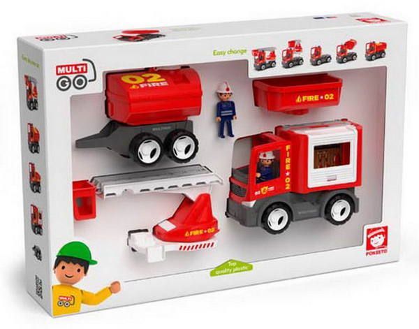 EFKO 27314 Игровой набор MultiGo Спецтехника: пожарная машина с 2 фигурками, 8 предметов