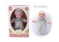 JUNFA 1910-2 Пупс "Baby So Lovely", 28см (11''), в сером комбинезоне с шапочкой.