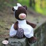 Orange Toys M5040/25 Мягкая игрушка Медведица Milk в платье с вышивкой, 25 см