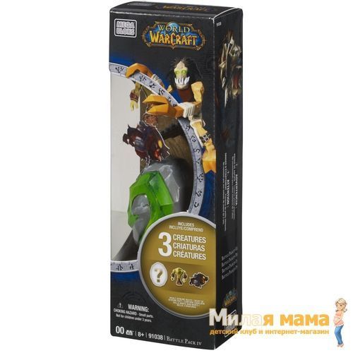 Mega Bloks 91038 Герои WoW 3 фигурки в каменном сердце (зеленый)