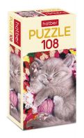 Hatber 108ПЗ4-19064 Пазл Hatber Котиков много не бывает,108 элементов, формат А4, 300Х210мм