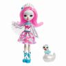Mattel FRH38 Энчантималс Кукла Saffi Swan с любимой зверушкой, 15 см