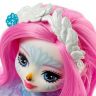Mattel FRH38 Энчантималс Кукла Saffi Swan с любимой зверушкой, 15 см