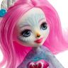 Mattel FRH38 Энчантималс Кукла Saffi Swan с любимой зверушкой, 15 см