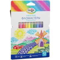 Гамма 180319-11 Фломастеры Гамма Классические 12 цветов смываемые