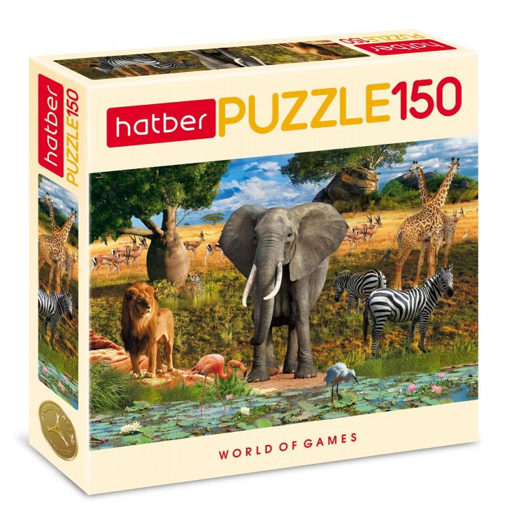 Hatber 150ПЗ4-12234 Пазл Hatber Животные саванны 150 элементов 220х330мм
