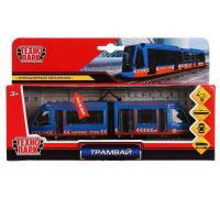 Технопарк SB-17-51-O-WB(IC) Машинка инерционная Технопарк Трамвай металлический с гармошкой, открываются двери,свет,звук 19см