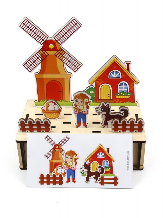 Woodlandtoys 151103 Настольная игра Woodlandtoys Панорама. Ферма 16*10*4,5 см