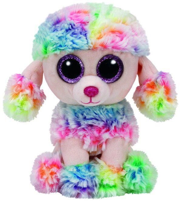 TY 37223 Beanie Boo's Мягкая игрушка Щенок Пудель Rainbow, 15 см